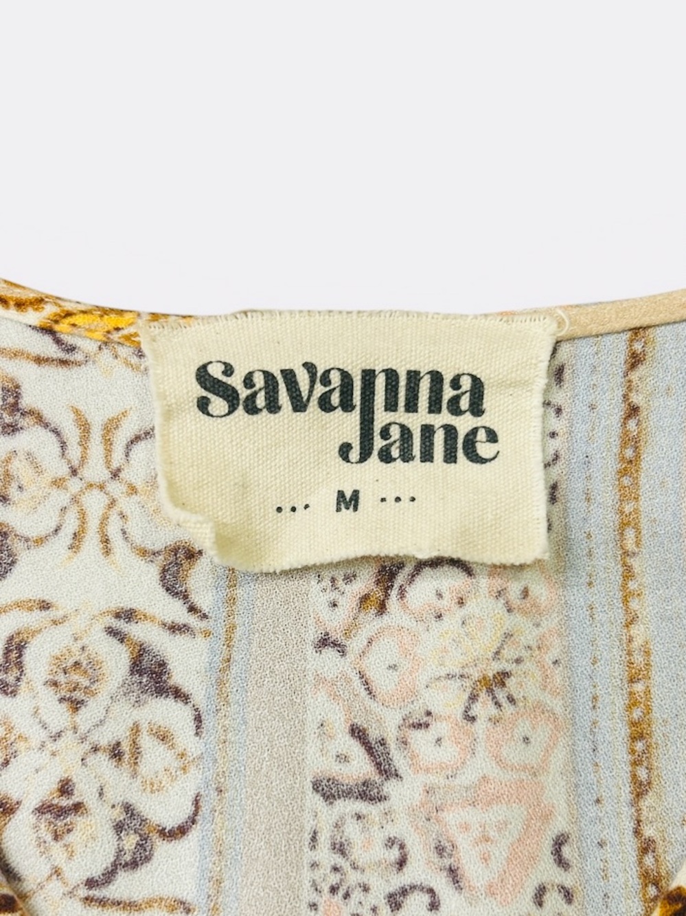 Savanna Jane Boho-Inspired Floral Patchwork Wrap Long Sleeve Blouse Size Medium - Picture 4 of 10